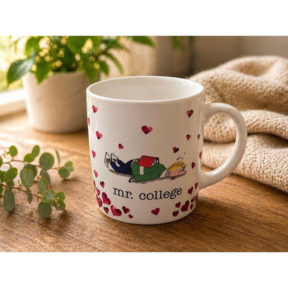 Vintage Jim Benton Papel Mr College Coffee Mug Funny Student Illustration Korea